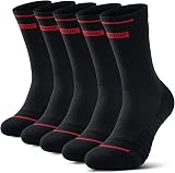 RUIXUE Mens Sports Hiking Socks 5/6 Pairs Breathable Cushioned Anti Blister Crew