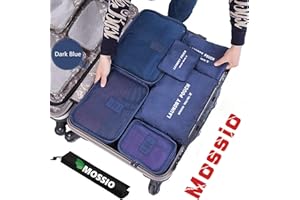 Mossio 7 Set Packing Cubes with Shoe Bag - Compression Travel Luggage Organizer