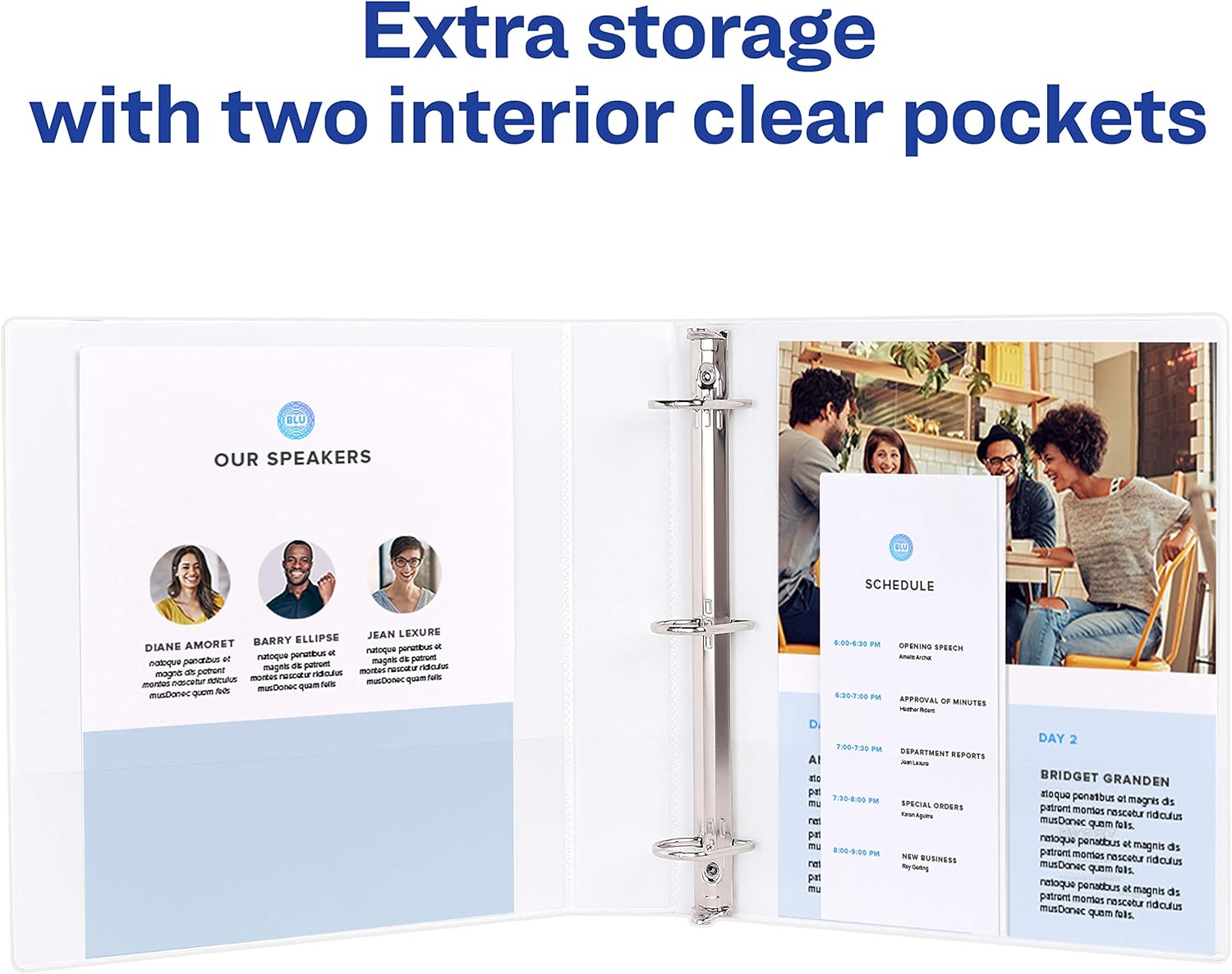 Avery 0.5" Durable View 3 Ring Binder, Slant Ring, Holds 8.5" x 11" Paper, 1 White Binder (17002) : Office Products