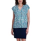 Stella Parker Women's Blouse – Flowy Lightweight Top for Casual, Work, Travel, Or Resort Wear