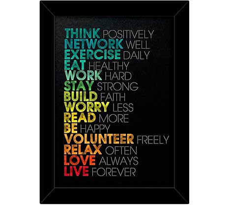 Tiedribbons Motivational Posters With Frame Wall Posters For Bedroom Large Size Inspirational Posters For Room Framed Wall Posters 13 6 Inch X