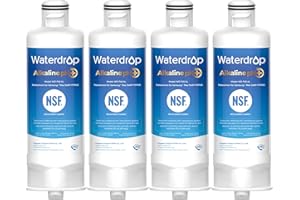 Waterdrop Alkaline DA97-17376B Water Filter, Enhances pH, Replacement for HAF-QIN/EXP, DA97-08006C, RF28R7201SR, RF28R7351SG, WD-F45-AL, 4 Filters