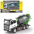 Gemini&Genius Cement Truck Toy for Kids, Construction Vehicle Heavy Duty Cement Mixer Truck for Pretend Play, 1/50 Scale Diecast Alloy Vehicles Toy for Kids