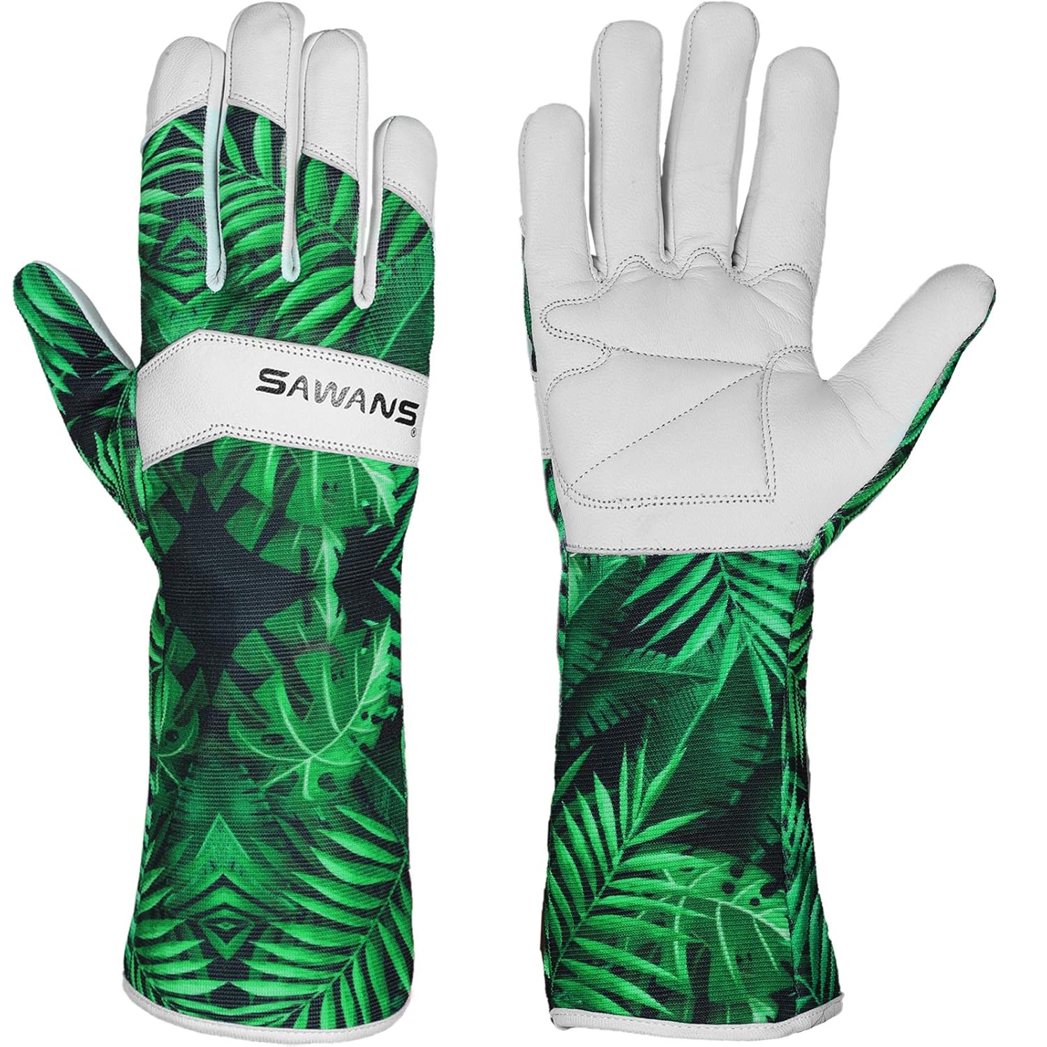 Leather Gardening Gloves Ladies Men/Women Short & Long Forearm Protection Thorn Proof Breathable Spandex Goatskin Leather Rose Pruning Garden Safety Work Gloves