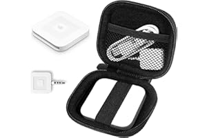 WGear Credit Card Reader Case for Square Contactless Chip Reader, Chip Reader Scanner, USB Cables Small Accessories, Mesh Pocket, Secure Elastic Strap, Easy to go Carabiner