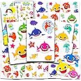 Baby Shark Temporary Tattoo Set - Baby Shark Party Favors Bundle with 96 Temporary Tattoos Plus Bonus Spongebob Stickers (Baby Shark Party Supplies)