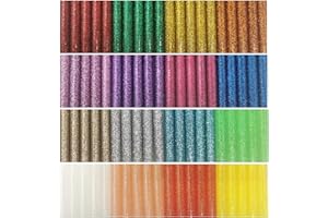 Glitter Hot Glue Sticks,VARACL Kids Mini Colored Hot Glue Gun Sticks for Letter Seal Stamp, Arts Gift Crafts, General Repair, 16 Colors,80 PCS, Diameter 0.28", Length 3.9"