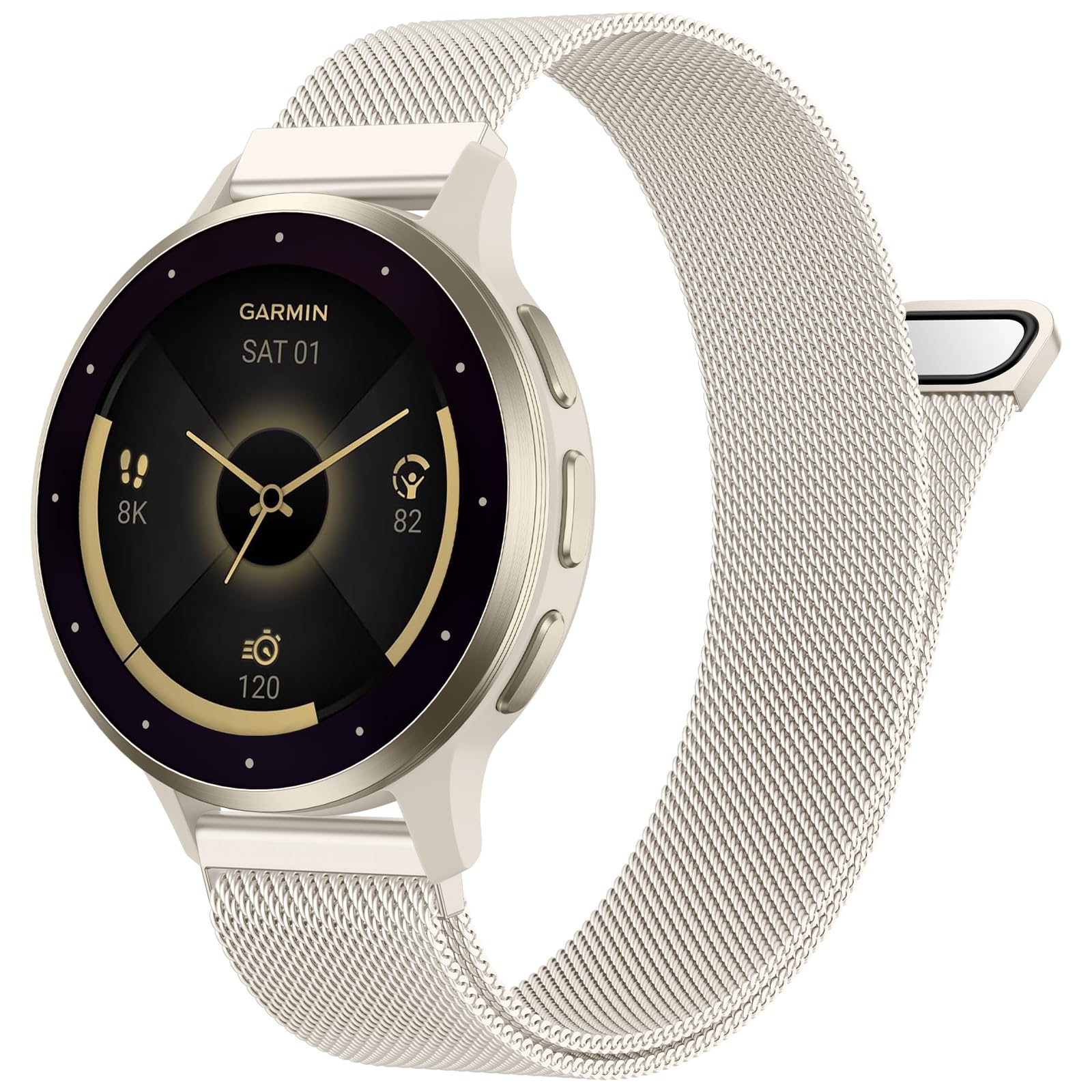 Photo 1 of 18mm Metal Bands Compatible with Garmin Venu 3S/2S/Venu 4 41mm/Vivoactive 4S/Forerunner 255S/265S Watch Band, Quick Release Stainless Steel Replacement Strap for GarminMove 3S/Active S Watch Band Women Men