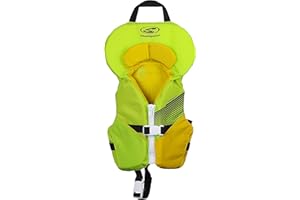 Stohlquist Waterware Toddler Life Jacket Coast Guard Approved Life Vest for Infants, Lime/Yellow, 8-30 Pounds