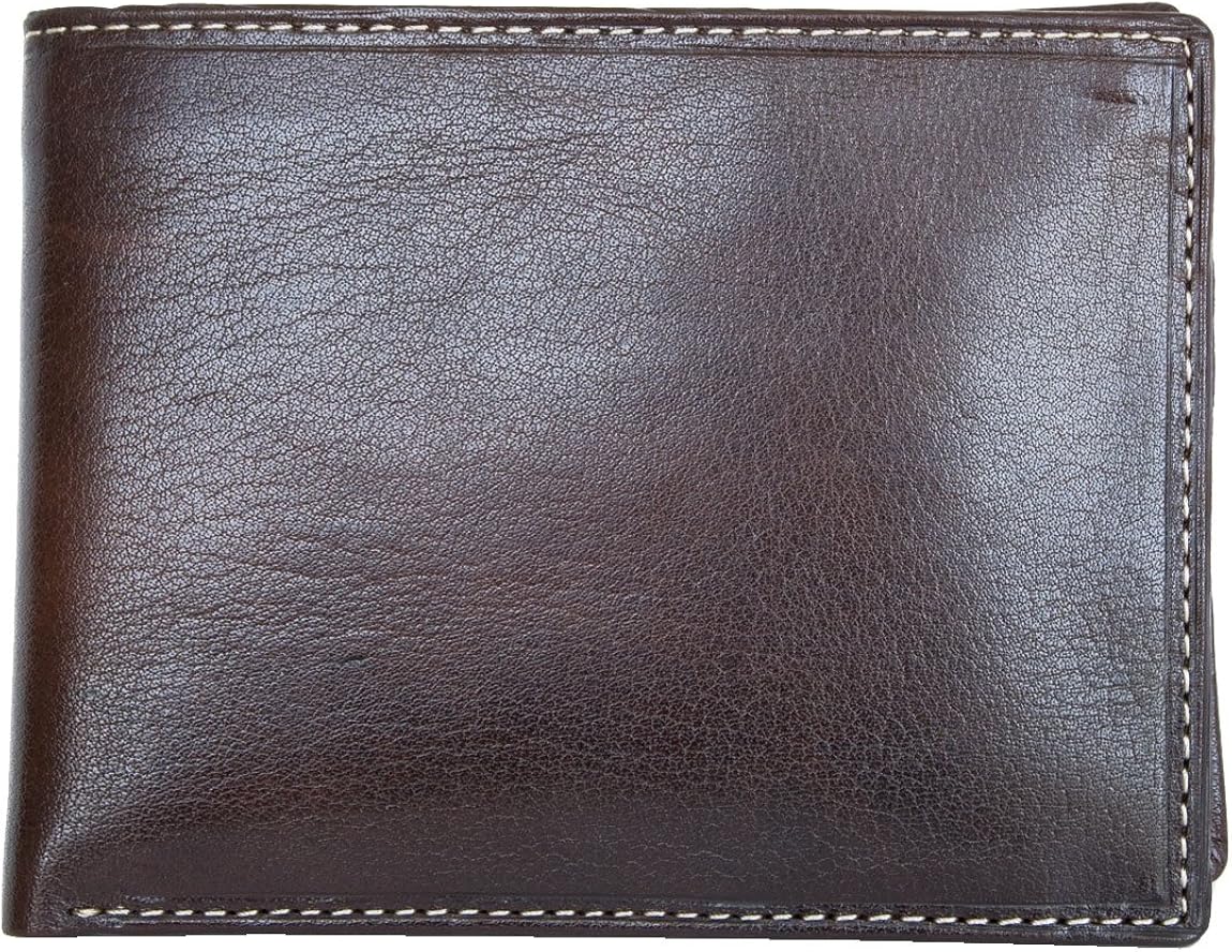 FLW Men's large smart designed genuine leather wallet, Brown