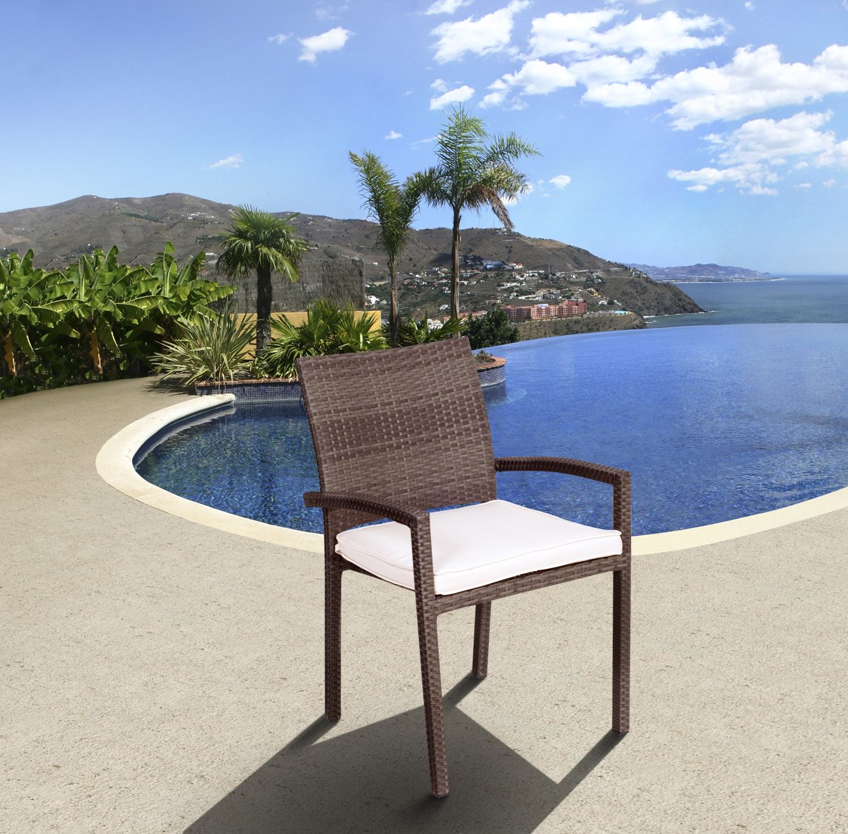 Best White Color Aluminum Stacking Patio Dining Chair