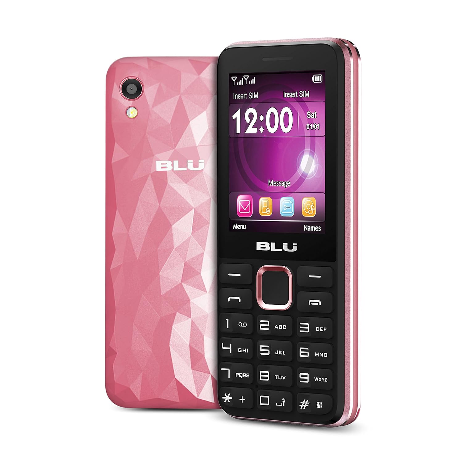 Amazon.com: BLU Tank 3 - GSM Unlocked Dual Sim Cell phone with 1,900 mAh  Battery -Pink: Cell Phones & Accessories