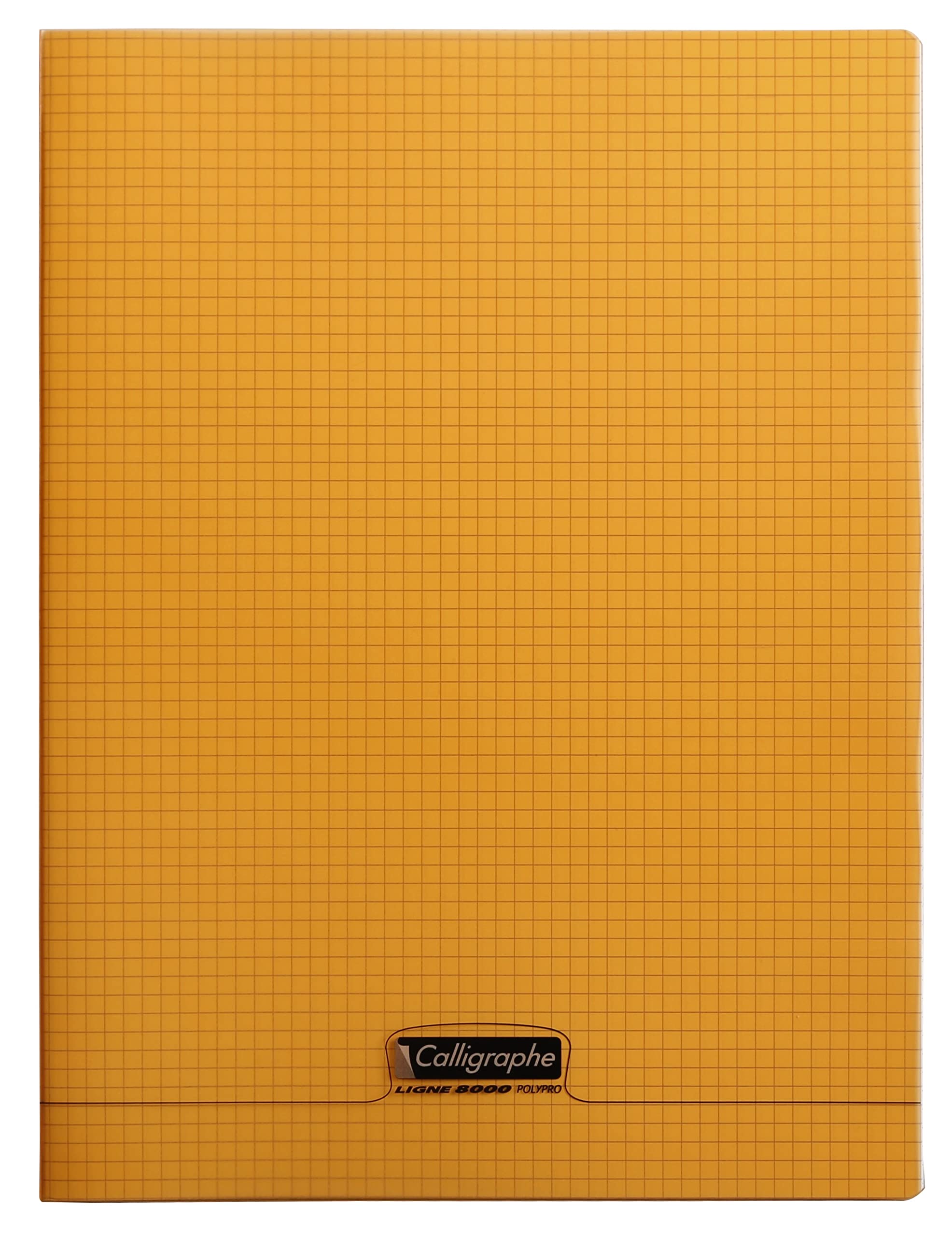 Calligrapher 18388C Set of 10 Orange Stapled Notebooks (Clairefontaine) - 24x32 cm - 96 Small Squared Pages - 90 g White Paper - Transparent Polypro Cover