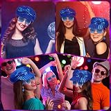 Dreamtop 3Pcs Sequin Abba Blue Hat Sunglasses Earrings Set for Women view 7