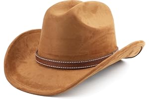 Melesh Western Cowboy Hat for Women Men Small Short Wide Brim Beach Cowgirls Cattleman Cowboys Hats