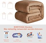 EHEYCIGA Fleece Blanket Camel 150x200cm Twin Size Soft Flannel Throw view 5