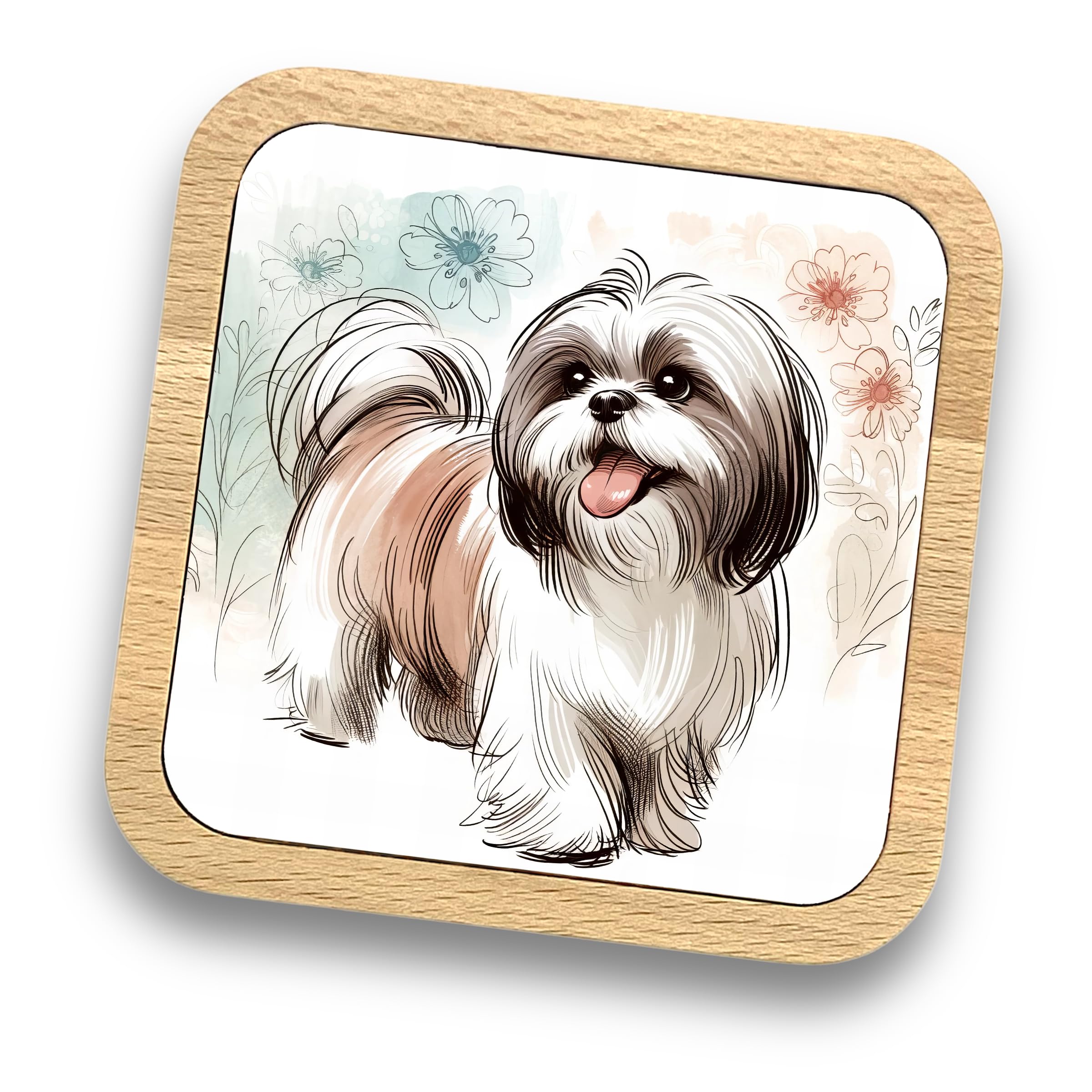 Shih Tzu Gift Idea Wooden Coaster - 20+ Breeds Available! – Gift for Dog Dad, Dog Mum, Lovers, Owners, Walkers, Groomers – Ideal Dog Themed Gift for Women, Men (Shih Tzu)