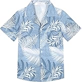 APTRO Boy's Hawaiian Shirt Tropical Beach Casual Summer Shirt with Pocket Short Sleeve 4-15 Years