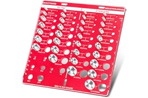hylissus 34 Nut and Bolt Thread Checker, Bolt and Nut Identifier Gauge Thread Checker Standard and Metric Board Wall Mount Screw Size and Thread Gauge (Square)