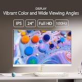 ASUS VU249CFE Eye Care Gaming Monitor 24 inch IPS 100 Hz USB-C PD 15W view 3