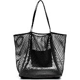 HOXIS Mesh Beach Tote Womens Shoulder Handbag