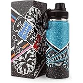 BMHHTM Cheer Water Bottle for Girls 18 oz, Insulated Stainless Steel Sports Bottle with Spout Lid, Cheerleader Gift Bulk for Team, Squad Gifts (Teal)