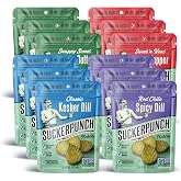 SuckerPunch Pickles in a Pouch, 4-Flavor Variety Pack, 3.4oz Low Calorie | Gluten Free, Sugar Free, Vegan, Keto, Low Calorie, Kosher, Ready to Eat, On-the-Go, Single Serve Pouches, Non GMO