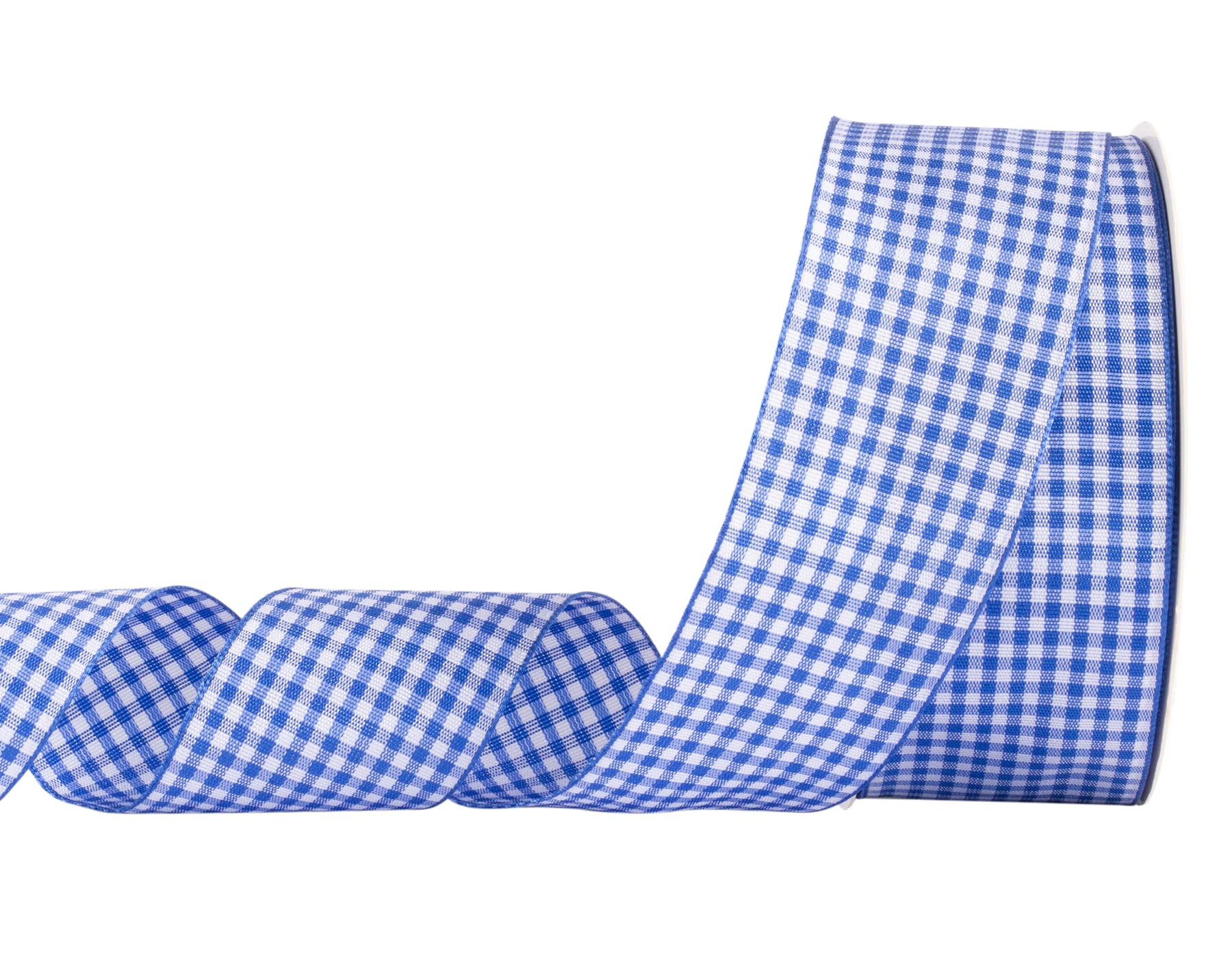 AVANAVA Gingham Ribbon 40mm Plaid Polyester Check Woven Ribbon for Crafts, Gifting and Wedding (22 Meters-Roll, Royal)