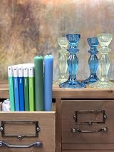 Talking Tables Sky Blue Glass Candlestick Holder 16cm Centerpiece view 7