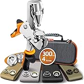 Snap Fastener Tool, Snap Installation Tool Kit, 4 Colors 300 Pcs of Boat Cover Snaps, Button Snap Kit with 15mm Canvas Snaps 
