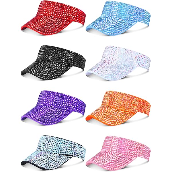 Sparkling Rhinestone Adjustable Sun Visor Hat with Heart  display picture 1