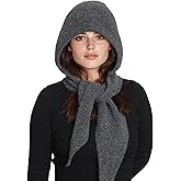 PuTian Hooded Scarf for Women Hat Scarf Set 2 In One - Soft Warm Knitted Neck Wear for Winter Cold Weather Neck Warmer