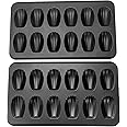 YumAssist 2 Pack Nonstick Madeleine Pan, 12-cup Heavy Duty Shell Shape Baking Cake Mold Pan.
