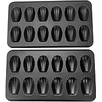 YumAssist 2 Pack Nonstick Madeleine Pan, 12-cup Heavy Duty Shell Shape Baking Cake Mold Pan.