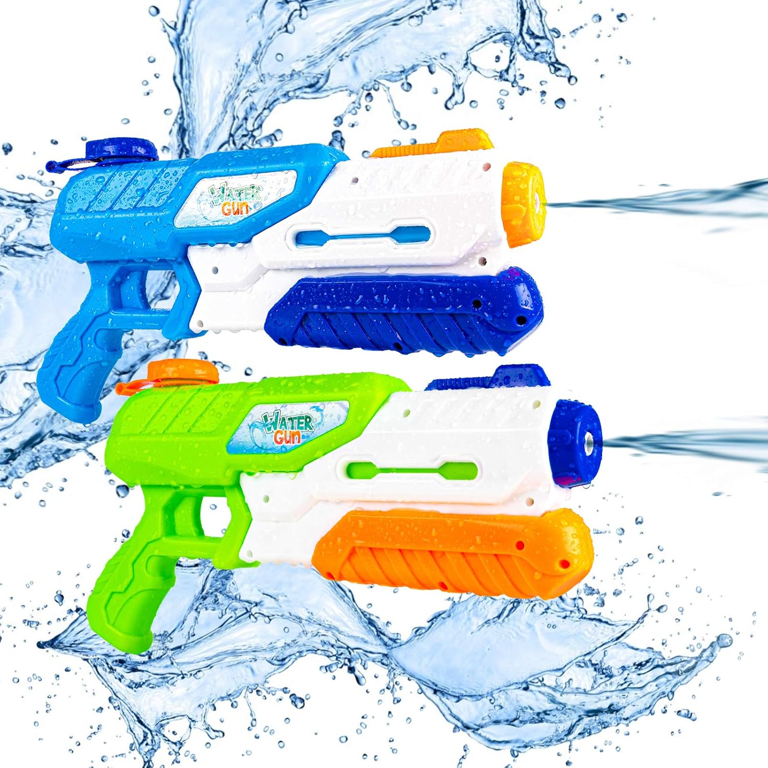 Water Guns,SHARKOOL 2 Pack Water Play Squirt Guns Water Soaker Guns Super Water Blaster 600CC Water Fighting Play Toys for Kids Summer Swimming Pool Beach Sand Backyard Outdoor Gifts for Adults: Toys & Games