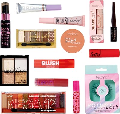 Technic Mega Trends 14 Piece Full Size Makeup Gift Set Cosmetic Eyes Face Lips