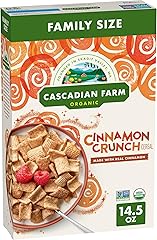 Cascadian Farm Organic Cinnamon Crunch Cereal, Family Size, 14.5 oz