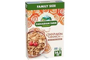 Cascadian Farm Organic Cinnamon Crunch Cereal, Family Size, 14.5 oz