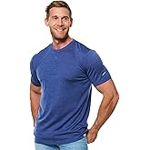 Merino Wool T-Shirt Mens - Short Sleeve Merino Wool Shirts for Men Sport Lightweight Thermal Base Layer Hiking Tshirt