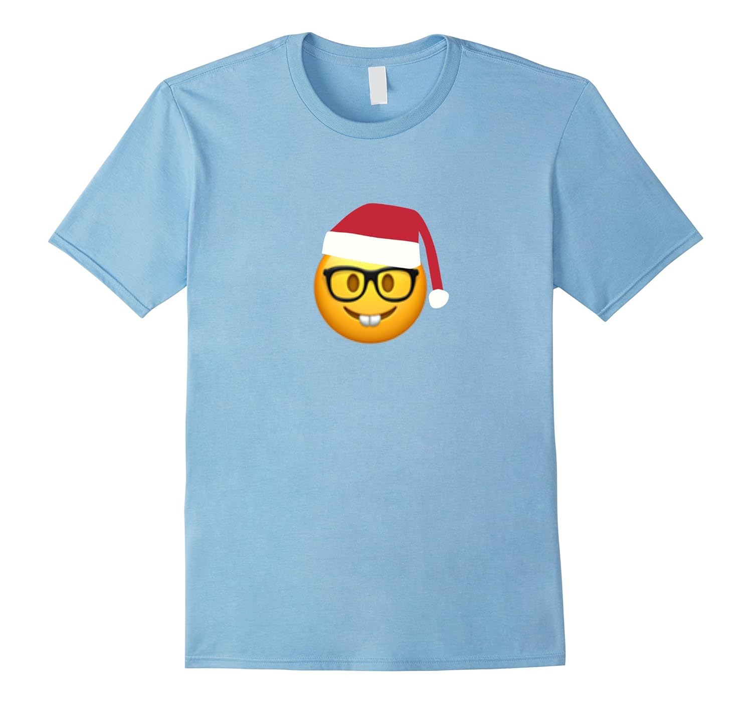 Funny Christmas Geek With Glasses & Santa Hat T Shirt-ANZ