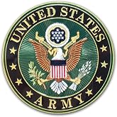 Elektroplate US Army Crest Premium Embossed Car Decal 3.25" | Officially Licensed, Weatherproof Automotive Grade 3D Metallic Sticker for Water Bottle, Laptop &amp; More; Made in the USA