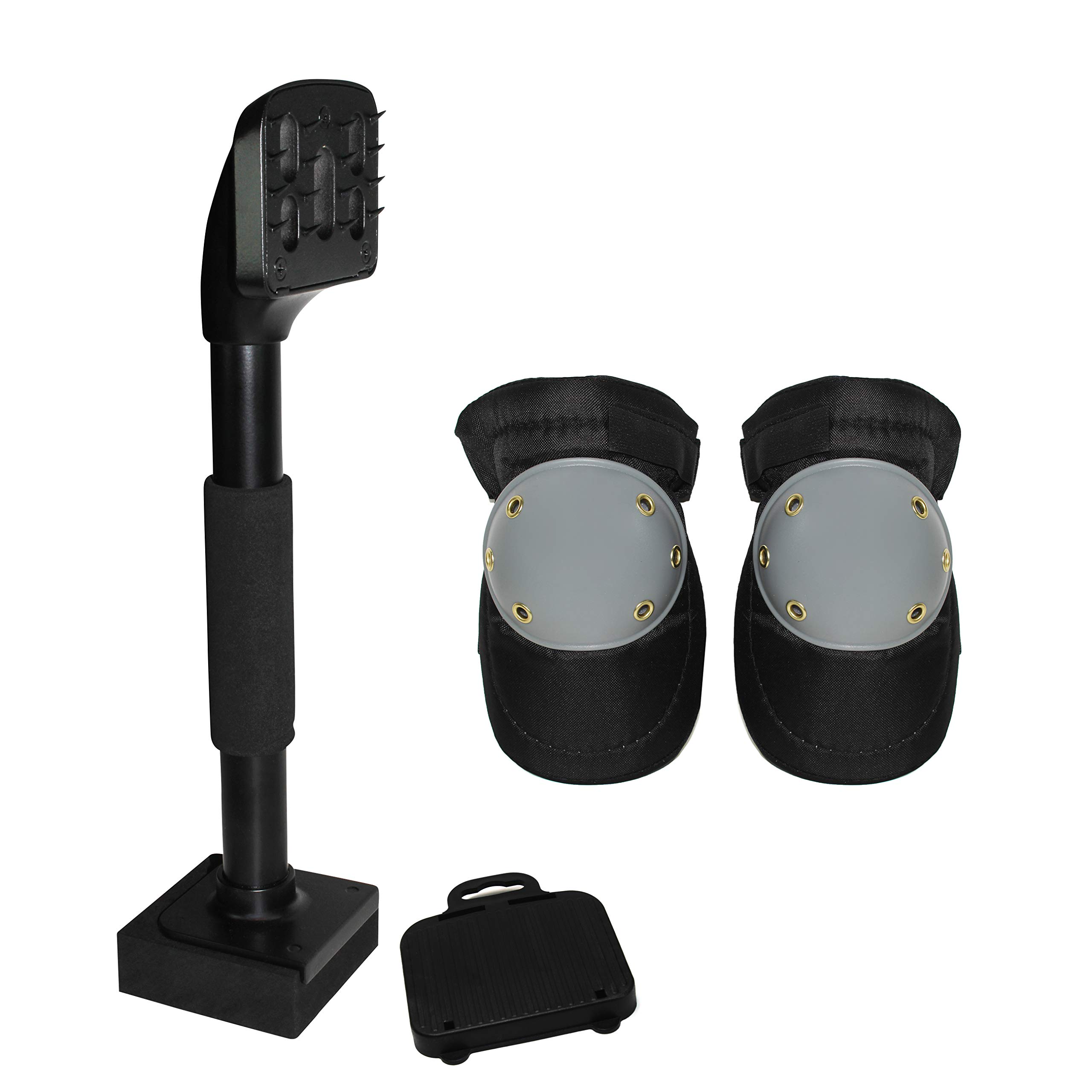 Fordle’s Knee Kicker Carpet Stretcher – Carpet Laying Fitting Tool – Heavy Duty - Soft Foam Pad and Handle – Comes with Knee Pads