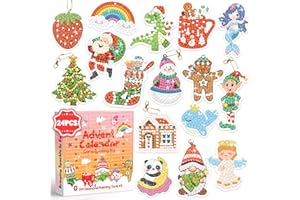 KOLBRIGHT Diamond Painting Advent Calendar 2023, 24pcs Diamond Art Keychains, DIY Gem Art for Christmas Stockings, Hanging Ornaments, Party Favors, Advent Calendar for Kids, Girls, Boys, Adults, Parents