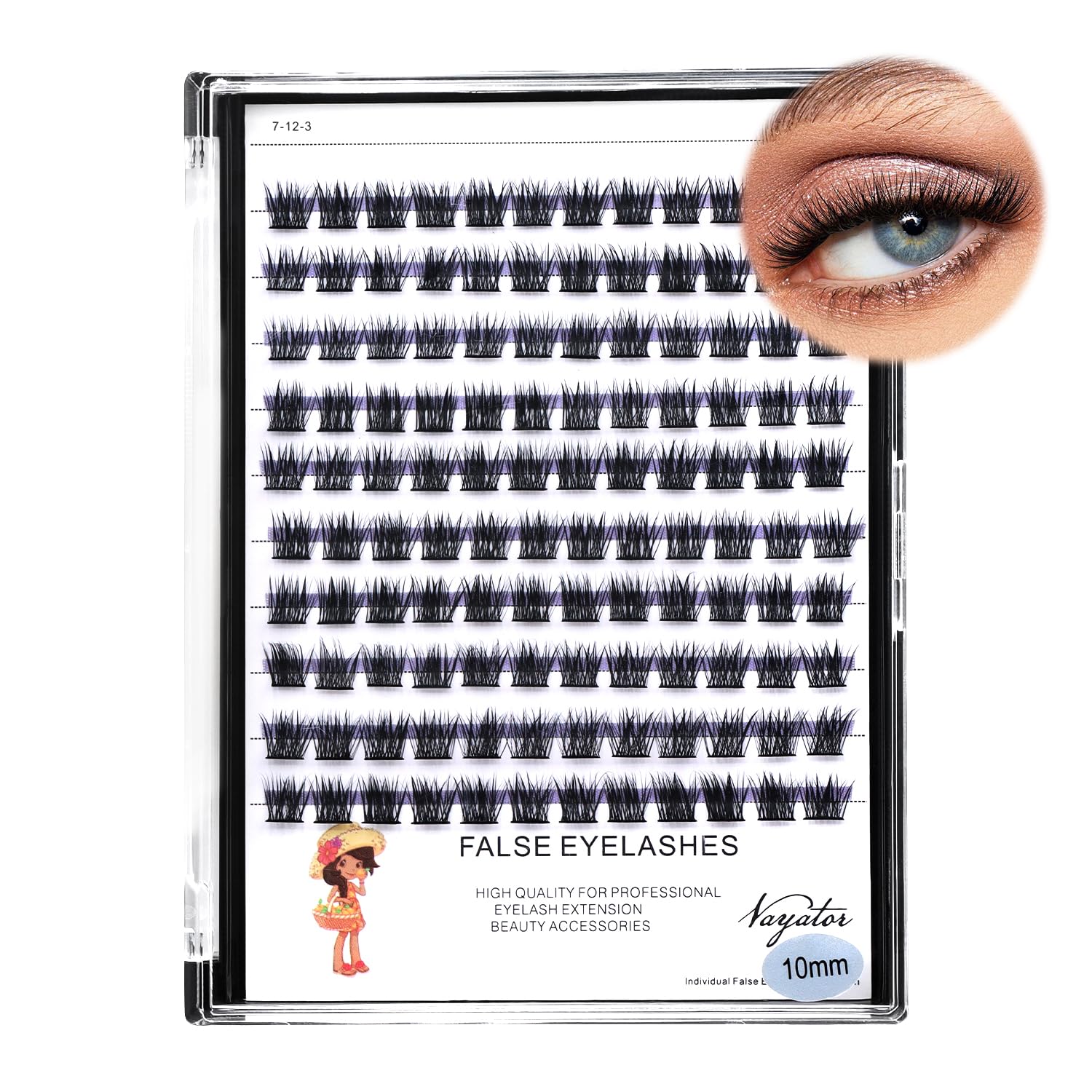 Photo 1 of ?VAYATOR Wide Cluster D Curl Professional Makeup Individual Cluster Eyelashes Grafting Fake False Eyelashes Eyelash Extension Individual Eyelash (10mm)