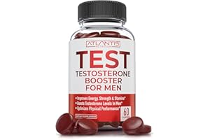 ATLANTIS NUTRITION Testosterone Booster For Men Gummies - Male Enhancement, Boosts Energy, & Optimizes Physical Performance. Formulated with Tribulus, Horny Goat Weed, Saw Palmetto, Maca Root & More - 60 Gummies