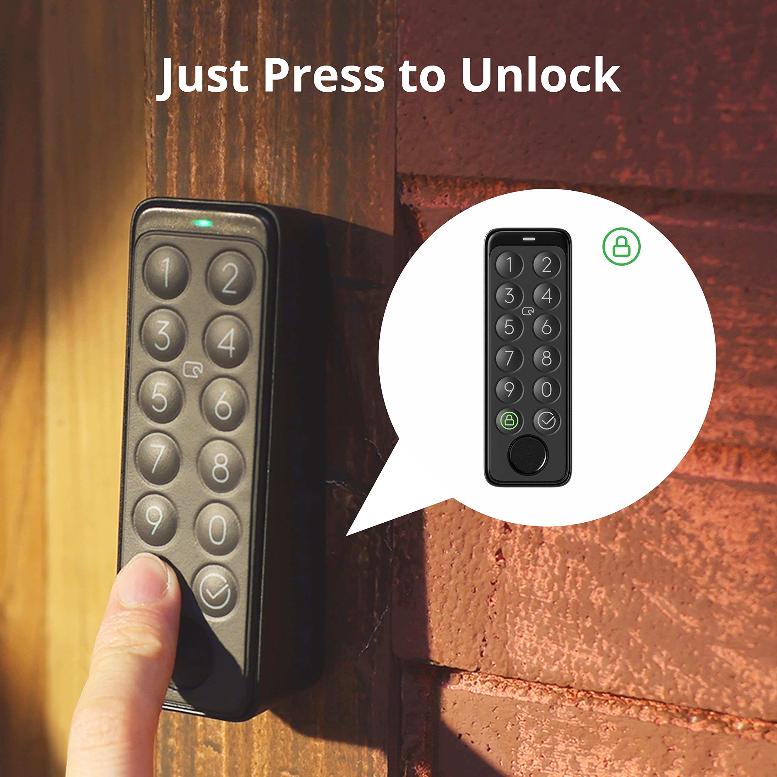 SwitchBot Smart Keypad Touch for SwitchBot Lock, Fingerprint Keyless Home Entry, IP65 Waterproof, Supports Virtual Passwords for Home Security(Only Works for SwicthBot Lock/Lock Pro)