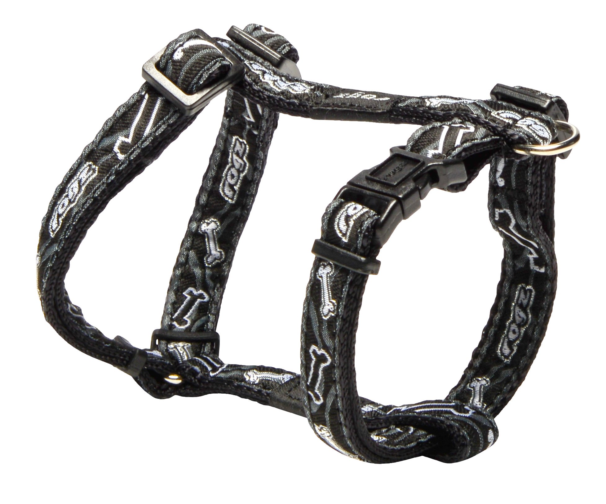 Rogz H-Harness Jellybean Fancy Dress, Small, Black Bone