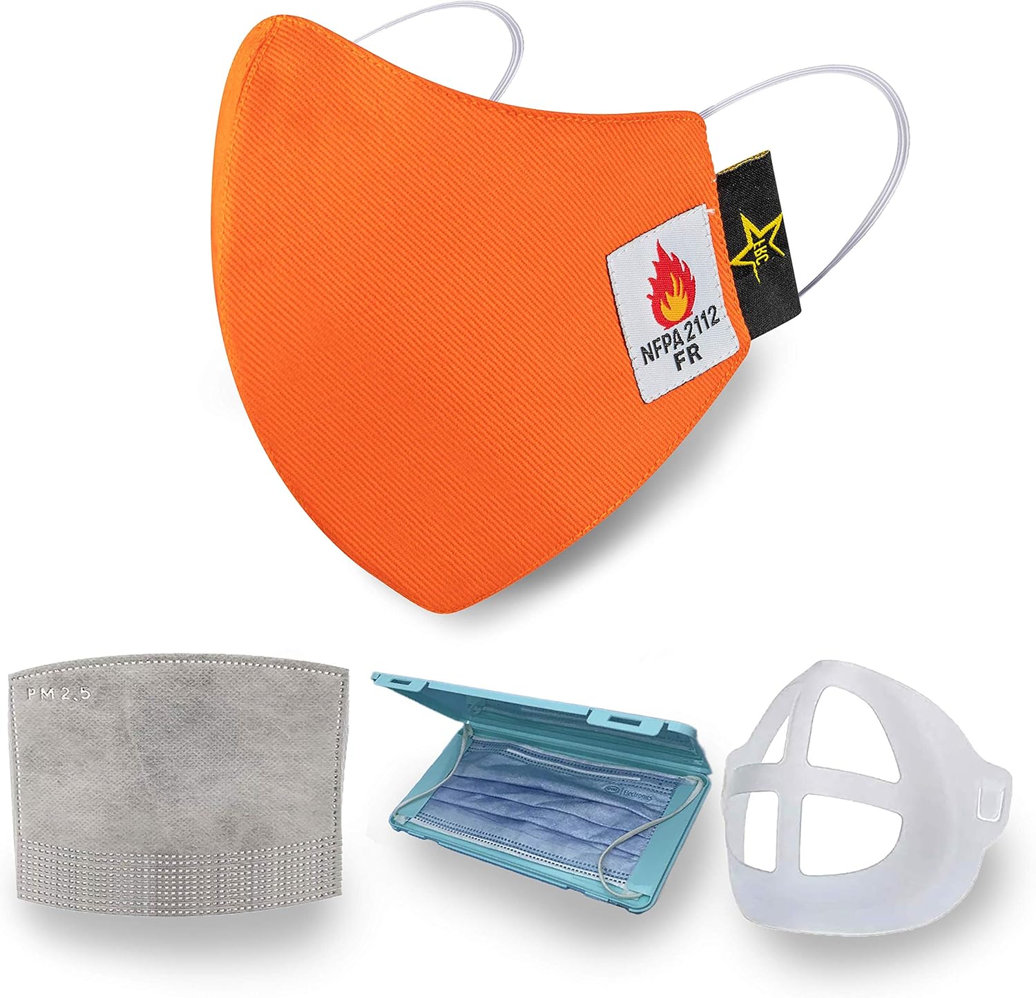 Texas FRC HiVis Fire Resistant Face Mask, Face Mask Case,10 PC PM 2.