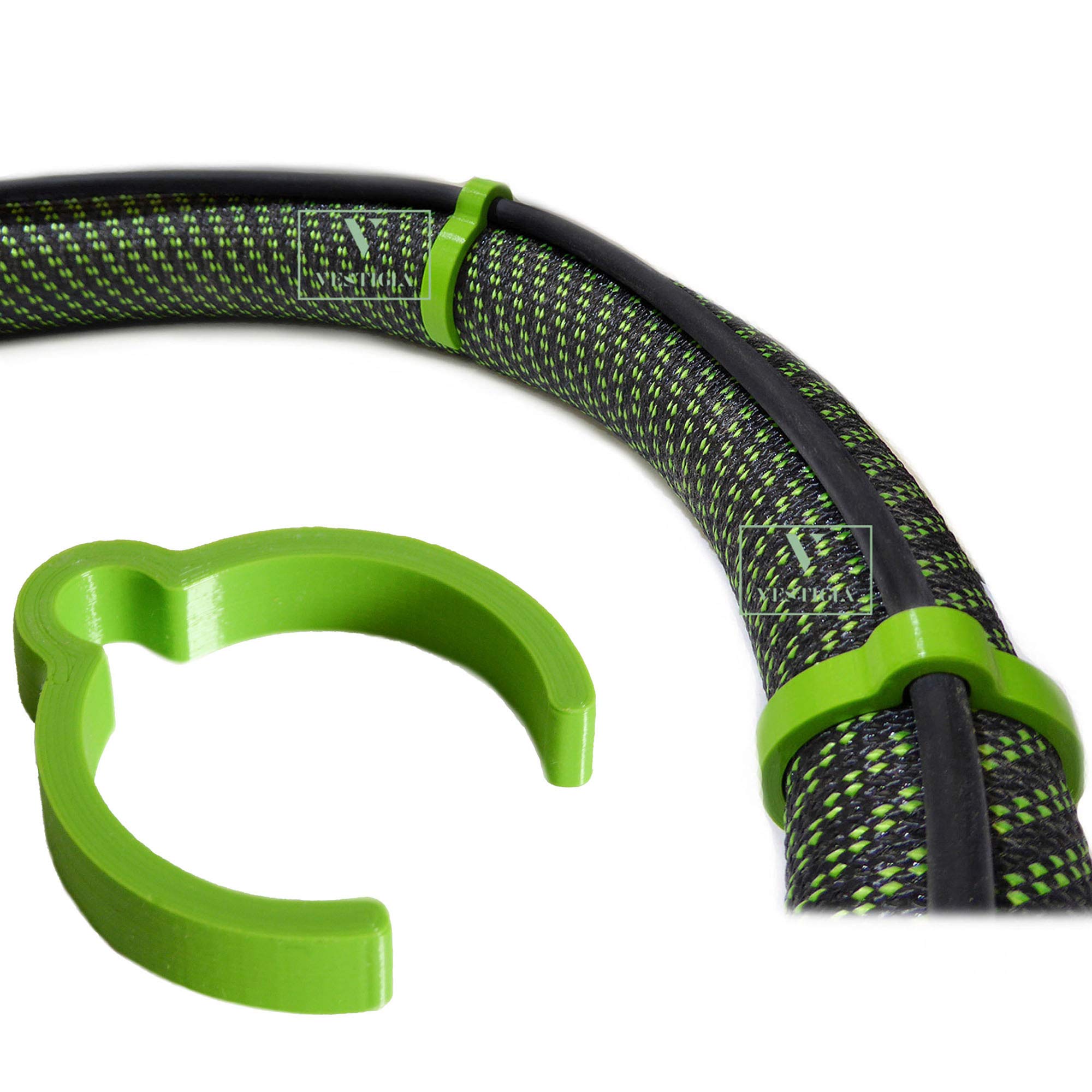 Vestigia® - Cable Hose Clips Compatible with Festool CT CTL Mini/Midi Makita Bosch Dust Extractor Hose 33/35mm ID27 Wire Clips Smooth Antistatic Suction (ID27, Green)