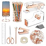 Rose Gold Office Supplies Set 11PCS, Aibocn Desk